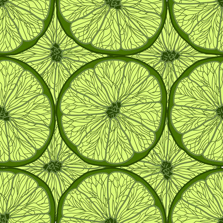 Illustration Seamless Pattern Slices of Lime, Repetition Background - Vectorのイラスト素材