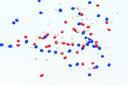 multi-colored balloons in the skyの写真素材