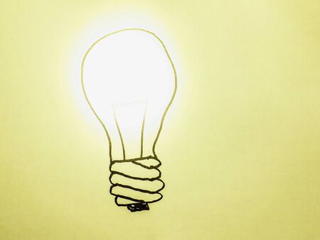 Painted lamp shines colored lightの写真素材