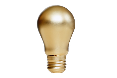 Gold bulb on a white background isolatedの写真素材