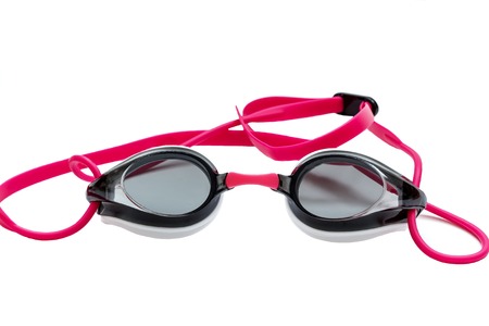 goggles glasses for swim on white backgroundの写真素材