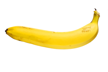 Close up of a banana. Isolated on white.の写真素材