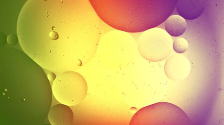 Abstract background of oil mixed with waterの写真素材