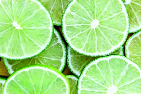 Fresh lime slices backgroundの写真素材