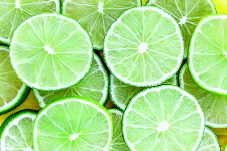 Fresh lime slices backgroundの写真素材