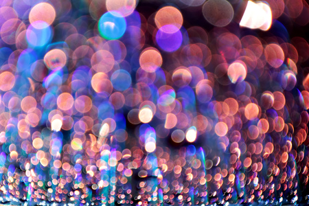 Multicolored water droplets close-up. Beautiful bokeh.の写真素材