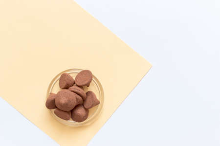 Chocolate truffles. Minimalism style.の写真素材
