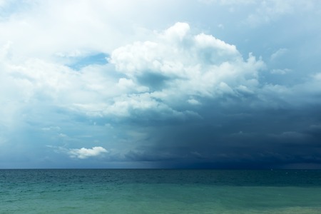 blue sky with clouds over the sea, wallpapers, seascape, backgroundの写真素材