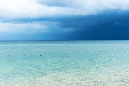 blue sky with clouds over the sea, wallpapers, seascape, backgroundの写真素材