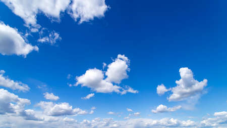 Blue sky with white clouds. Beautiful backgroundの写真素材