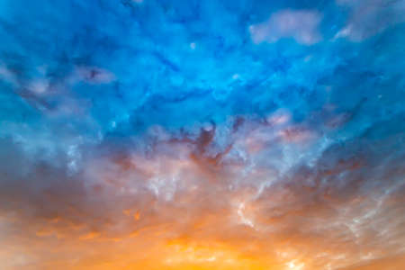 A mystical sky at dawn that looks like a galaxyの写真素材