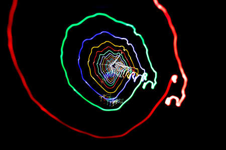 Abstract science fiction outer space and time travel concept background. long exposureの写真素材