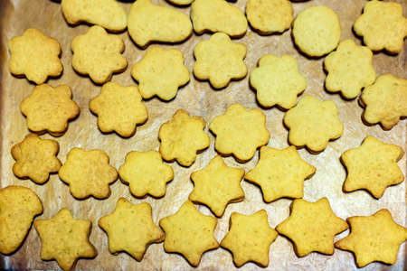 Gingerbread cookies on the table. Selective focusの写真素材