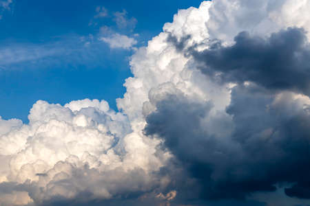 Blue sky with white clouds in sunny dayの写真素材