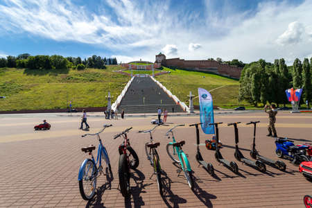 Nizhny Novgorod, Russia. - July 26.2020. Chkalovskaya staircase in Nizhny Novgorod.のeditorial素材
