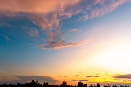 Sky background on sunset. Nature composition.の写真素材