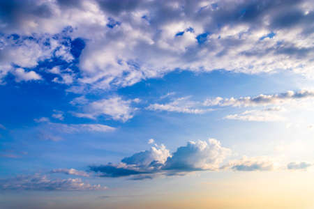 Blue sky with white clouds in sunny dayの写真素材