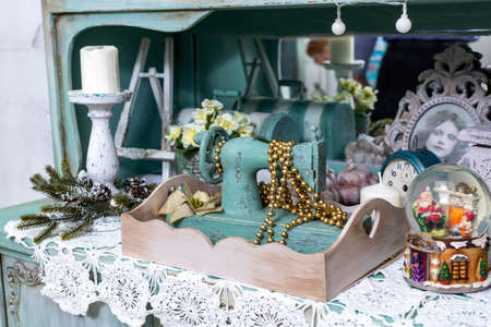Merry Christmas and Happy Holidays. A beautiful retro style decorated for Christmas