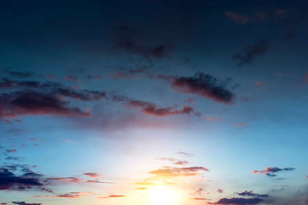 Dramatic sky with clouds on sunset. Nature compositionの写真素材