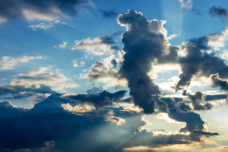 Sky background on sunset. Nature composition. Summer backgroundの写真素材