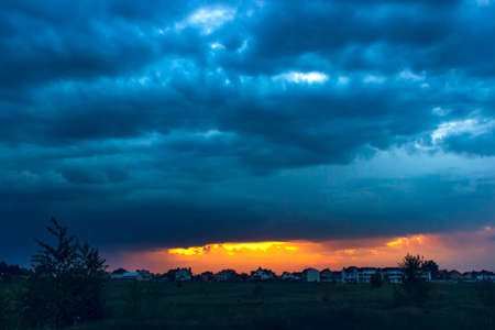 Dramatic skies before hurricane or stormの写真素材