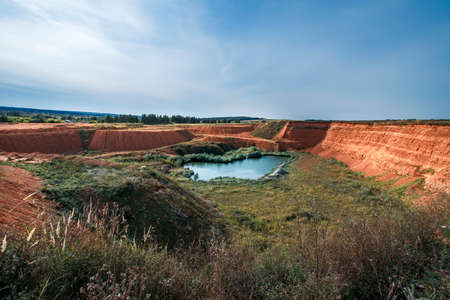 Lake inside the sands quarry. Top viewの写真素材