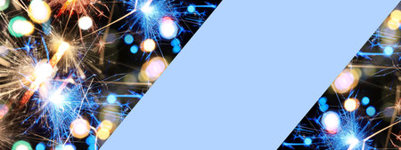 Beautiful Merry Christmas and Happy New Year greeting card with space for textの写真素材