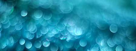 Lights on blue background. Abstract blue background with beautiful bokeh.の写真素材