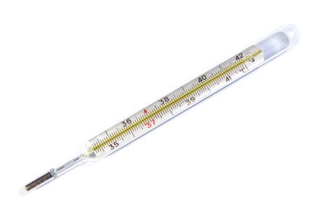 Thermometer on white background.