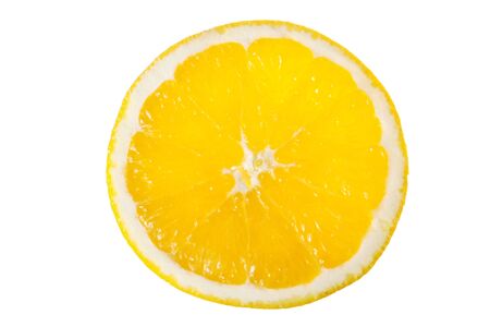 cut a slice of orange on a white background