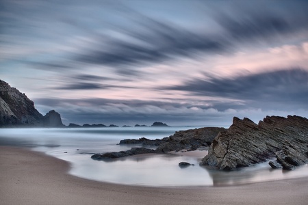 mountains in the ocean. seascape.の写真素材