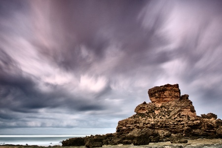Mountains in the clouds. Seascape.の写真素材