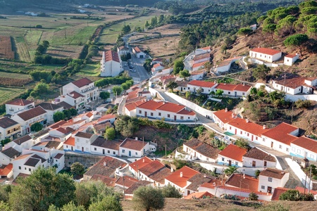 Aljezur village street scene in Portugal  View from above の写真素材