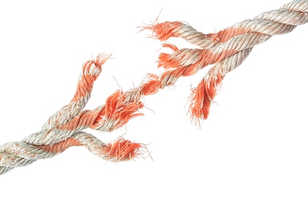 Rupture the rope on a white background.の写真素材