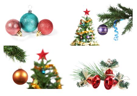 A set of images for Christmas and New Year. On a white background.の写真素材