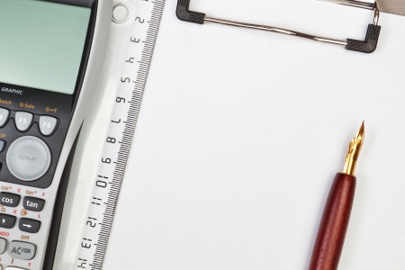 Calculator on the notebook pen and a ruler  For business の写真素材