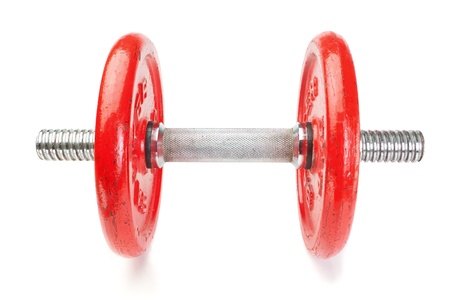Dumbbells fitness on a white background の写真素材