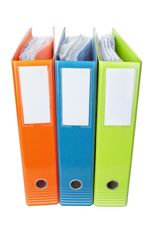 Office folders with documents  On a white background の写真素材