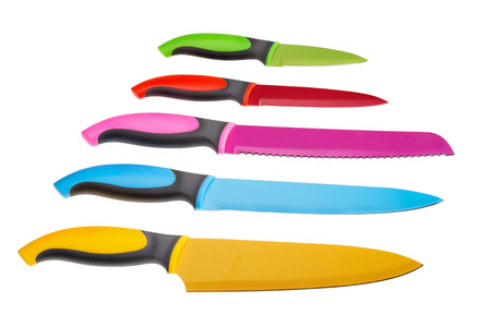 Many original colored knives. の写真素材