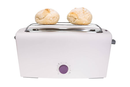 Toaster and fresh baked buns. For breakfast.の写真素材