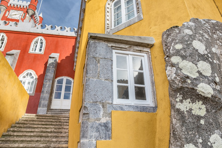 Ancient historic architecture of the castle Pena. Sintra Portugal.のeditorial素材