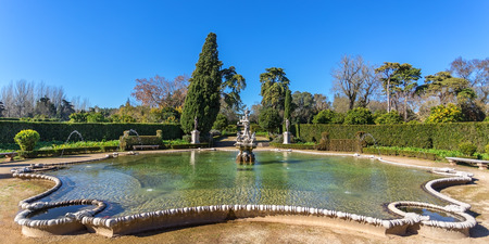 Panorama unique fountain historical epoch. Castle Queluz, Sintra.のeditorial素材