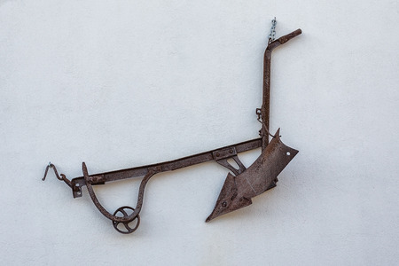  exhibit classic plow. For plowing the land.の写真素材