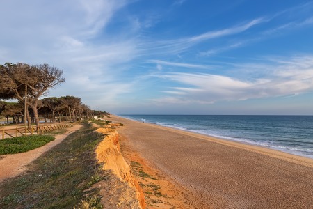 Landscape view of the sea shore for a walk. Portugal Algarve.の写真素材