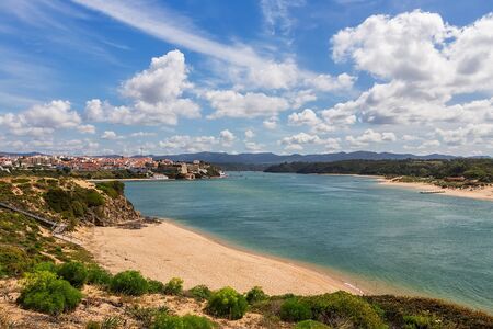 Beautiful views of the village Milfontes. In the summer the river.