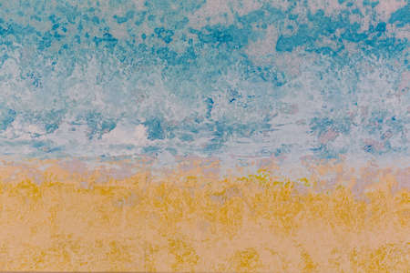 Detail canvas texture painted yellow blue tone.の写真素材
