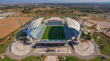 View from sky of Algarve stadium. Portugal. Aerialの写真素材