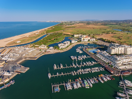 Aerial view of Vilamoura marina. Algarve Portugal.の写真素材