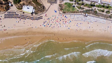 Aerial. village from the sky Beach at Olhos de Aguaの写真素材