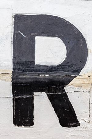 Wooden alphabet letter R,.の写真素材